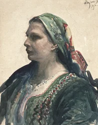 Vrouw in Krakowien Korset, 1914